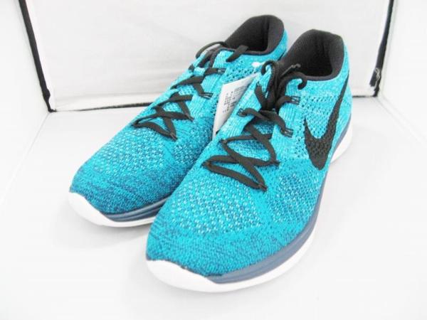 【未使用】 ナイキ NIKE FLYKNIT LUNAR3 ランニングシューズ メンズ ブルー 698181-401