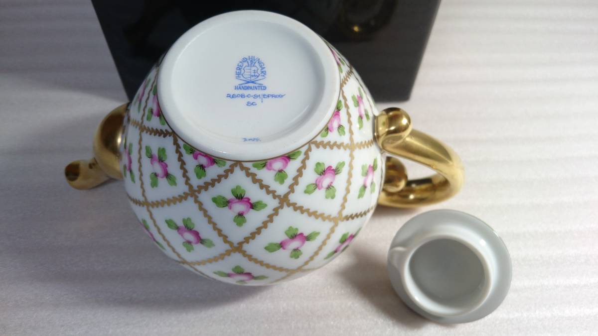 ☆新品 激レア HEREND ヘレンド セーブル風小薔薇 バラ 金彩 ミニ 