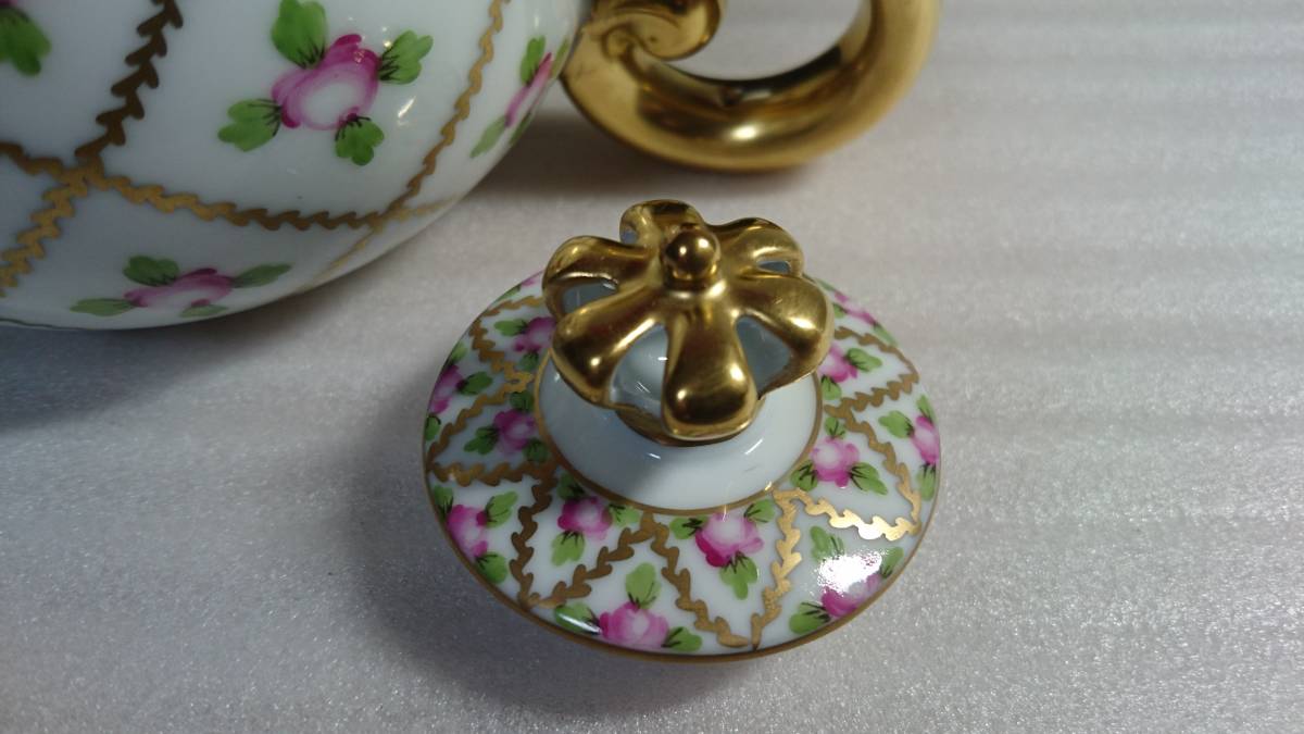☆新品 激レア HEREND ヘレンド セーブル風小薔薇 バラ 金彩 ミニ 