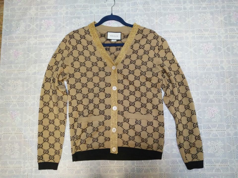 GUCCI グッチ ☆ カーディガン ☆ ロゴ入り ジャカード セーター