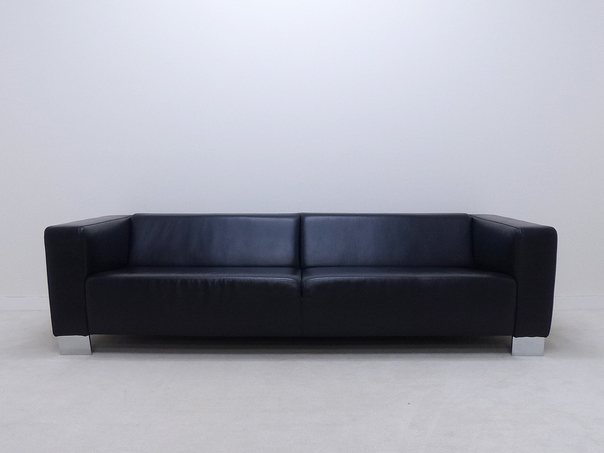 BoConceptボーコンセプト黒本革3人掛けソファ/カッシーナ北欧アクタス 