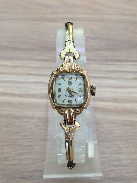 お得，100%新品】 高級！ MOERIS モーリス K18YG 金無垢ケース17石 手 