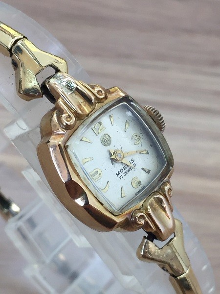 お得，100%新品】 高級！ MOERIS モーリス K18YG 金無垢ケース17石 手 