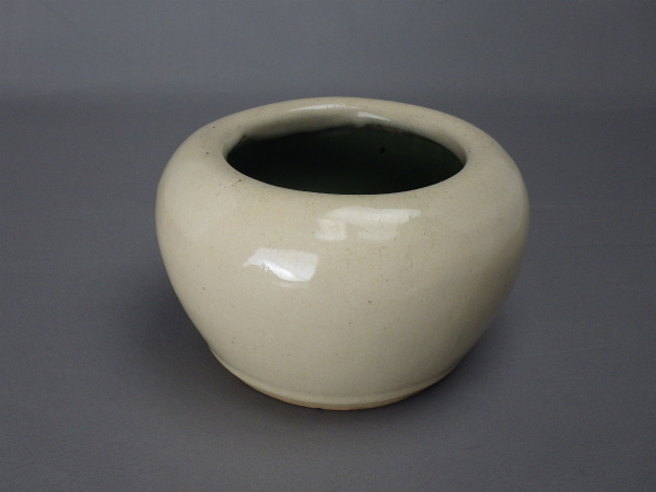 中国 ☆ 葛徳和造 白海鼠釉火入 建水 葛徳和造 火