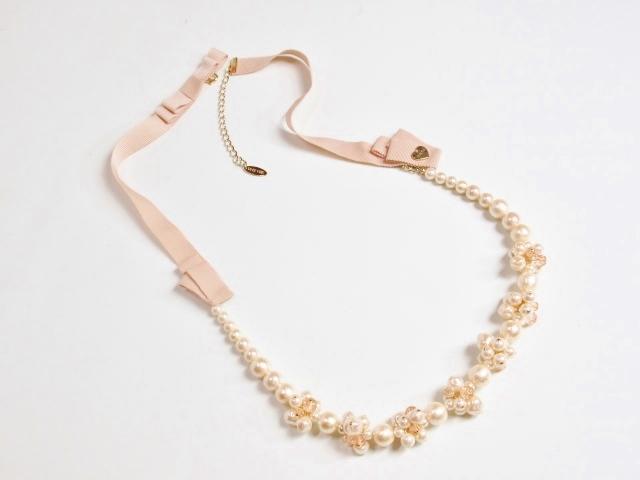 美品】TO BE CHIC☆トゥービーシック フェイクパール＋リボン 