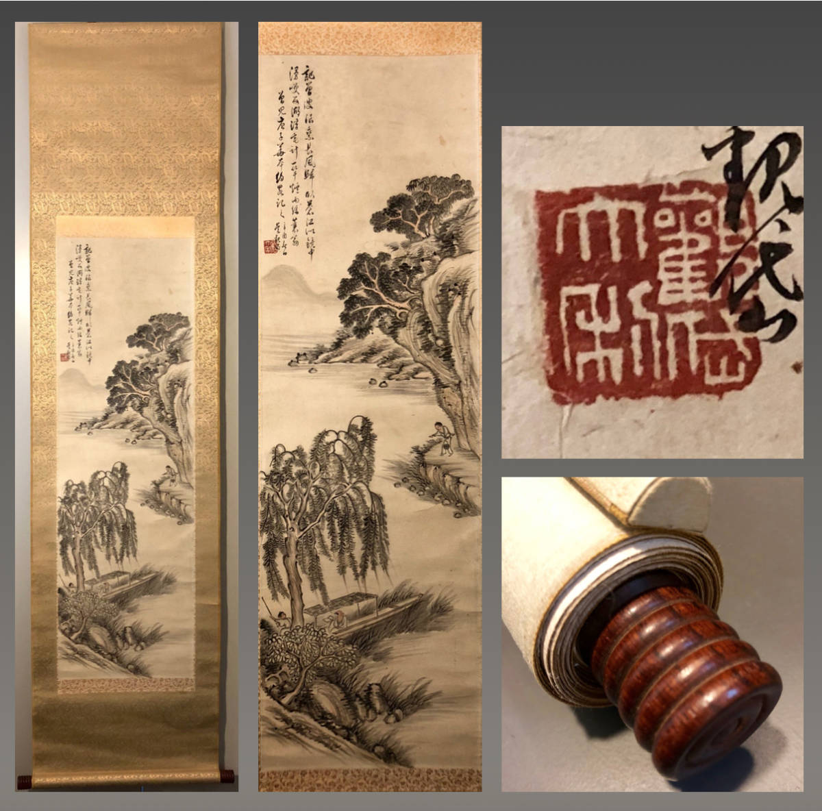 肉筆保証 紙本 唐物 掛軸 掛け軸 大得価，新作 名画 -#呉(美術