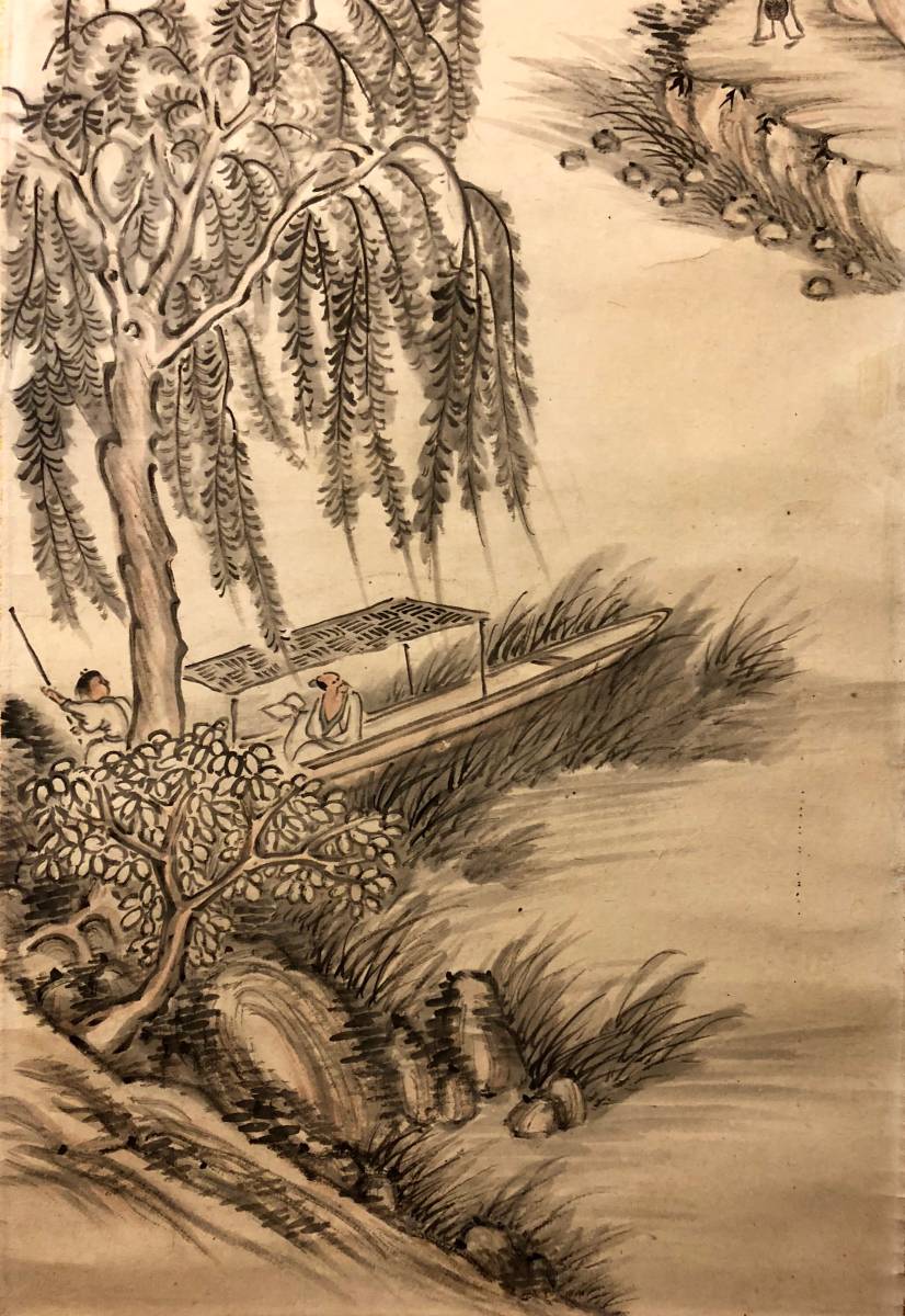 肉筆保証 紙本 唐物 掛軸 掛け軸 大得価，新作 名画 -#呉(美術