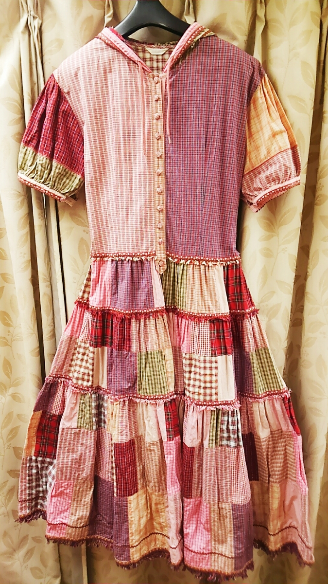 PINK HOUSE ピンクハウス パッチワークワンピース赤・ピンク系 ローズ