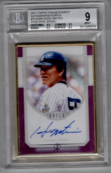 MLB 松井秀喜 17 Topps Transcendent Framed Purple 10枚限定直筆