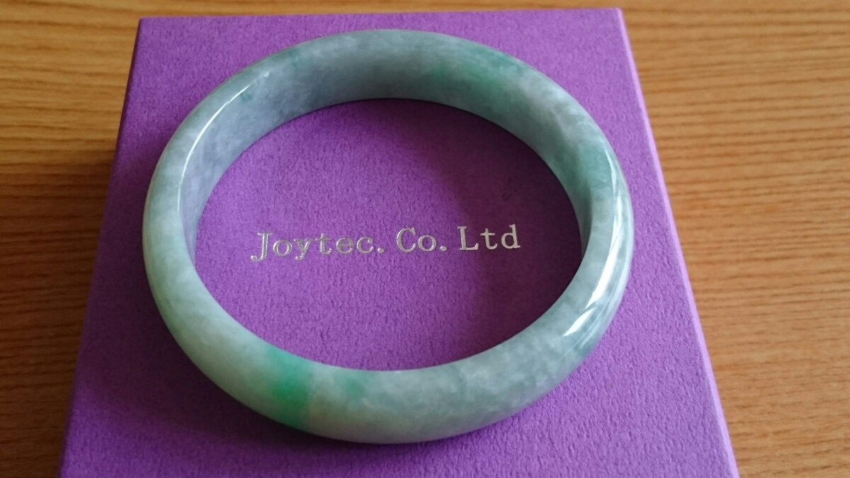ジョイテック 鑑別書あり 翡翠 バングル 59mm 無処理 A貨 joytec
