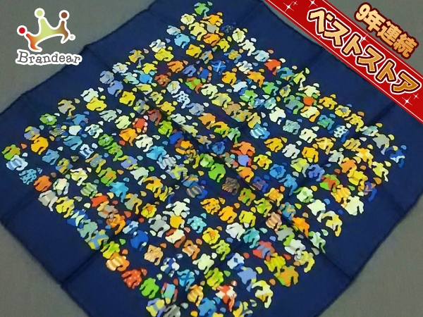 最安値，安い エルメス HERMES スカーフ ネイビー&times;マルチ LES CHEVAUX SE RENDENT AU DEPART プチカレ(服飾小物)｜売買されたオークション情報、yahooの商品情報をアーカイブ公開 - オークファン 服飾小物