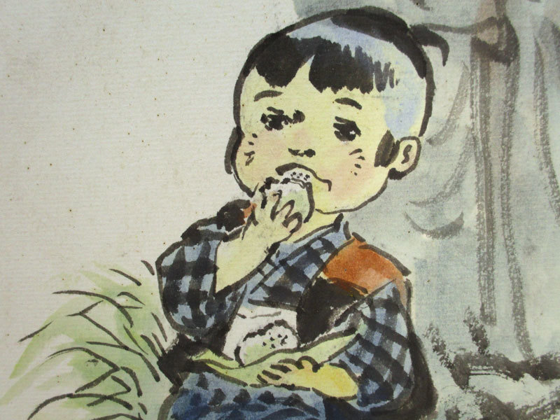 1892 「模写」子連れ狼 作画 漫画家 小島剛夕 色紙絵 拝大五郎 「慈惠