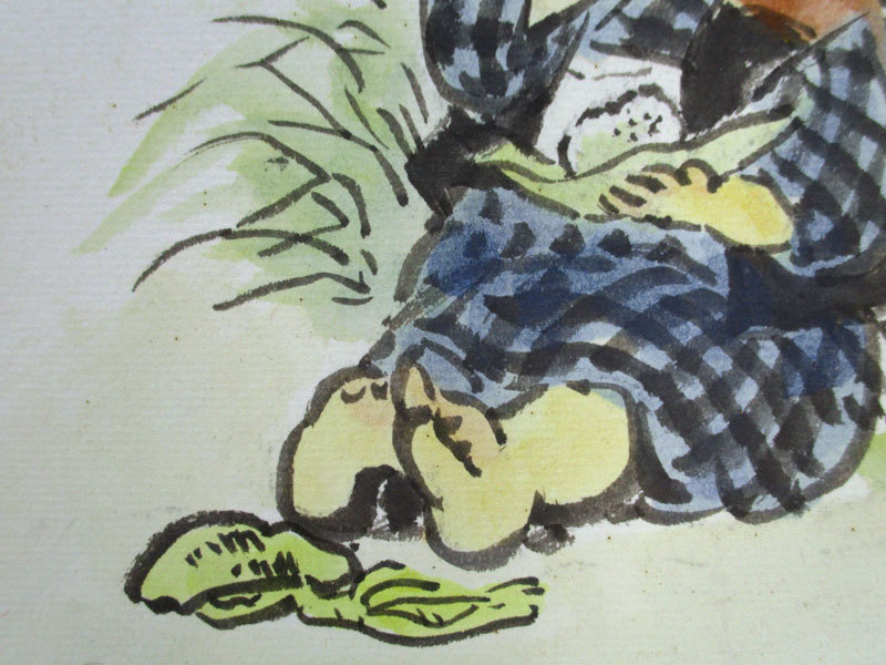 1892 「模写」子連れ狼 作画 漫画家 小島剛夕 色紙絵 拝大五郎 「慈惠