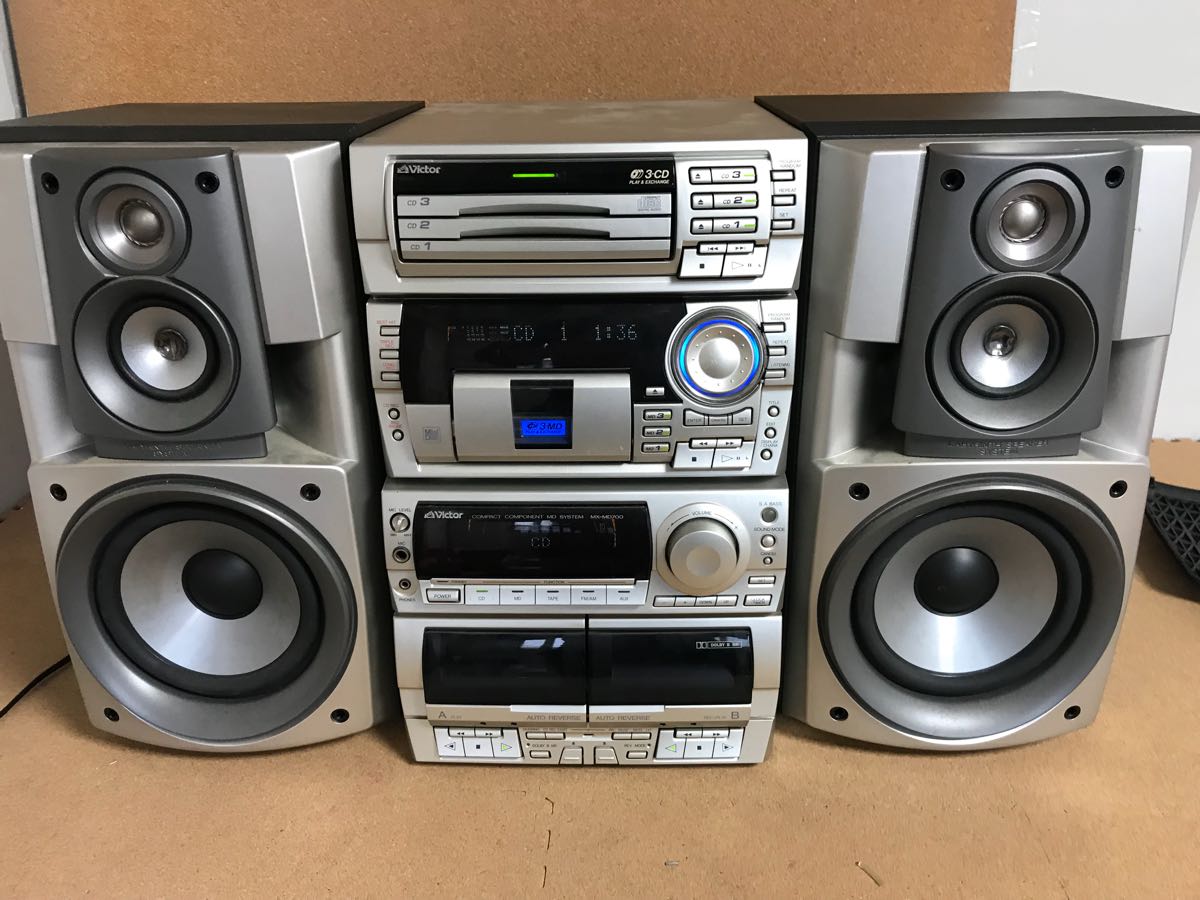 札幌【VICTOR CD/MDミニコンポ】CA-UXGM70-W リモコン付き ビクター
