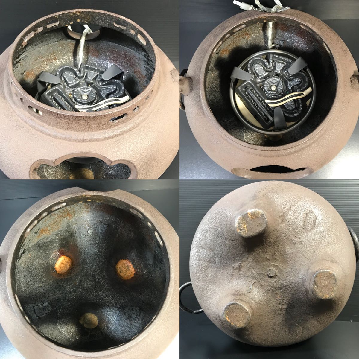茶道具 風炉釜 野々田商店 電熱器 鬼面風炉釜 炭型電熱器(釜)｜売買 