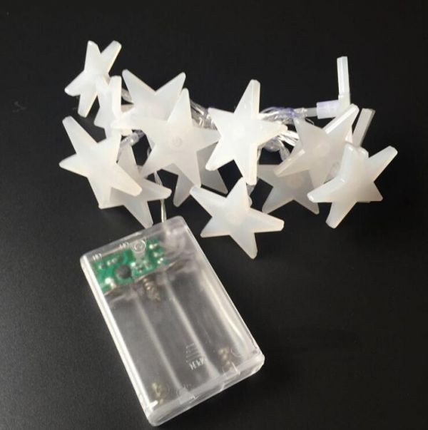 0644Z/乾電池式 LED星ミニストリングライト/イルミネーションライト/ 3M 30球/ 室内装飾 クリスマスツリー 飾り★紫色★_4