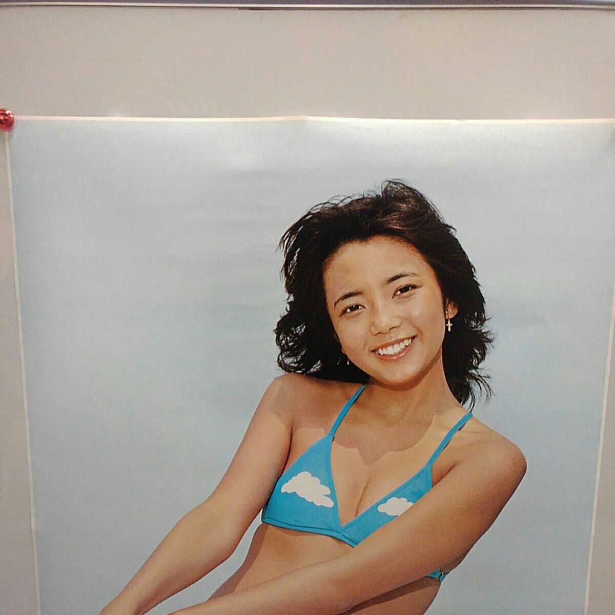 相本久美子 ポスター ① ビキニ 花柄 水色 当時物 昭和レトロ レア