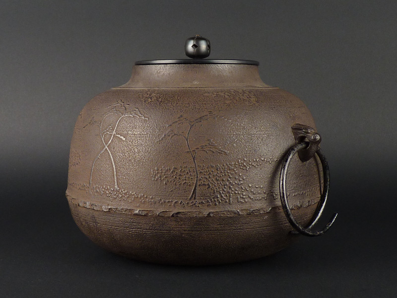 HOT，新品 【都屋】釜師 須藤浄義 「浜松地紋 真形釜」 釜鐶