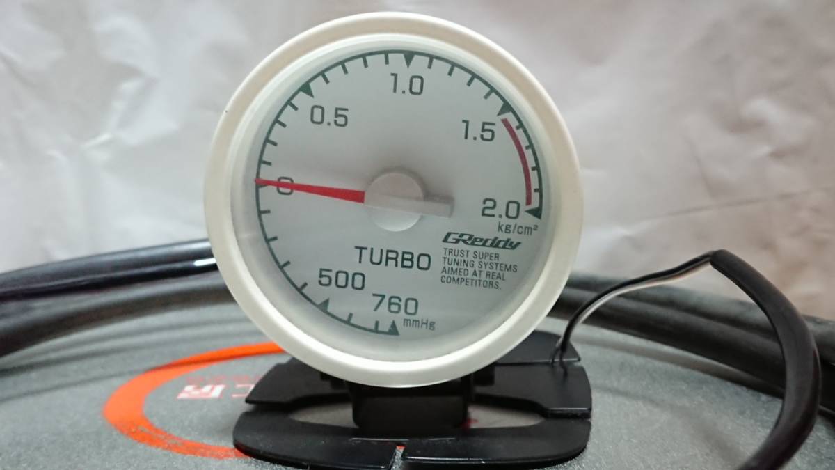 ブースト計 機械式 TRUST ホワイト GReddy トラスト 60パイ 希少