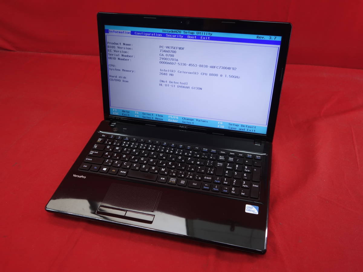 Celeron B800】 NEC VersaPro PC-VK15EFWDF (VK15EF-F) ノートPC 