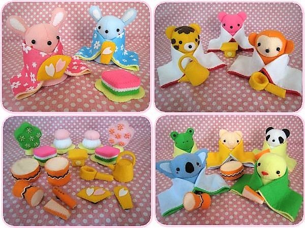 型紙 レシピ 作り方 F 動物さんのおひなさま 三段飾り フェルト おままごと 知育 ままごとセット 売買されたオークション情報 Yahooの商品情報をアーカイブ公開 オークファン Aucfan Com