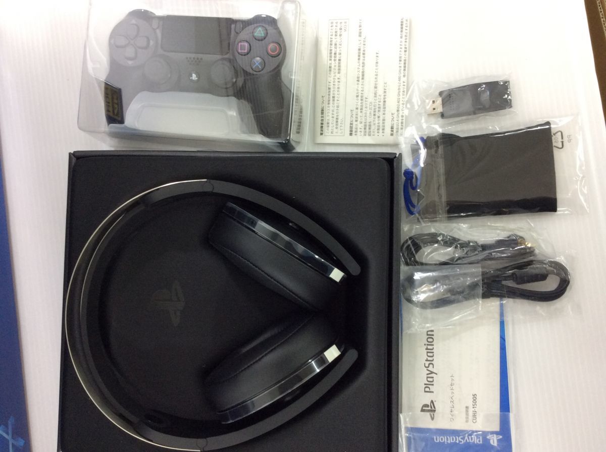 PS4 Pro 本体 CHU-7100B 1TB ジェットブラック 動作確認 初期化済 ワイヤレスコントローラー サラウンドヘッドセット 2A0216-001hh /E2
