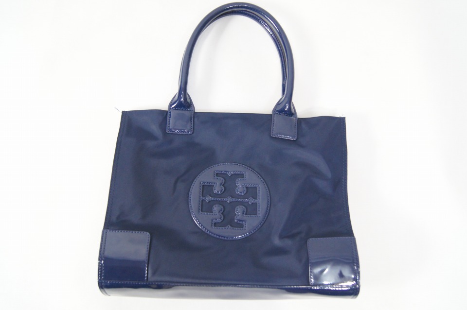 □トリーバーチ【美品】TORY BURCH♪ミニエラ トートバッグ/紺 