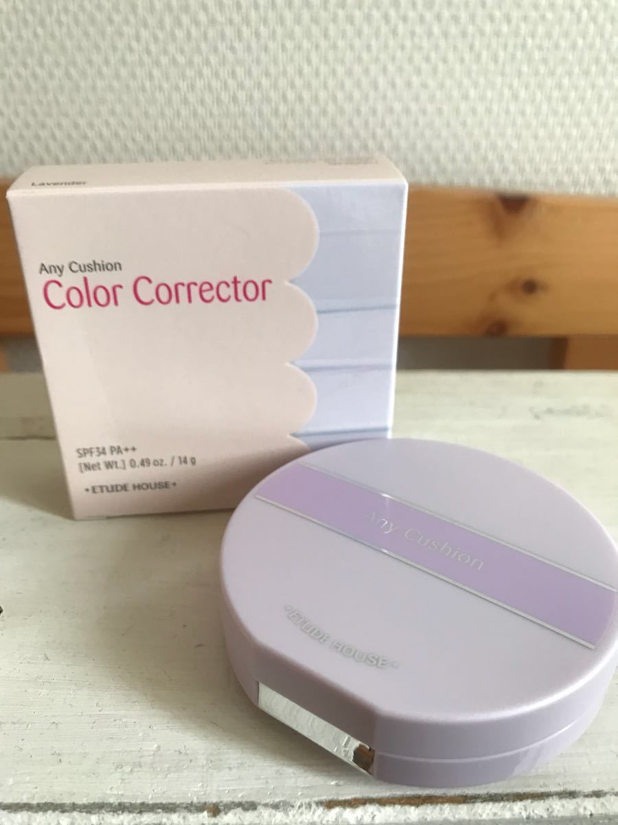 ETUDE HOUSE エチュードハウス／エニークッション カラーコレクター( 本体セット)／ラベンダー／化粧下地 SPF34＋＋／新品未使用_1