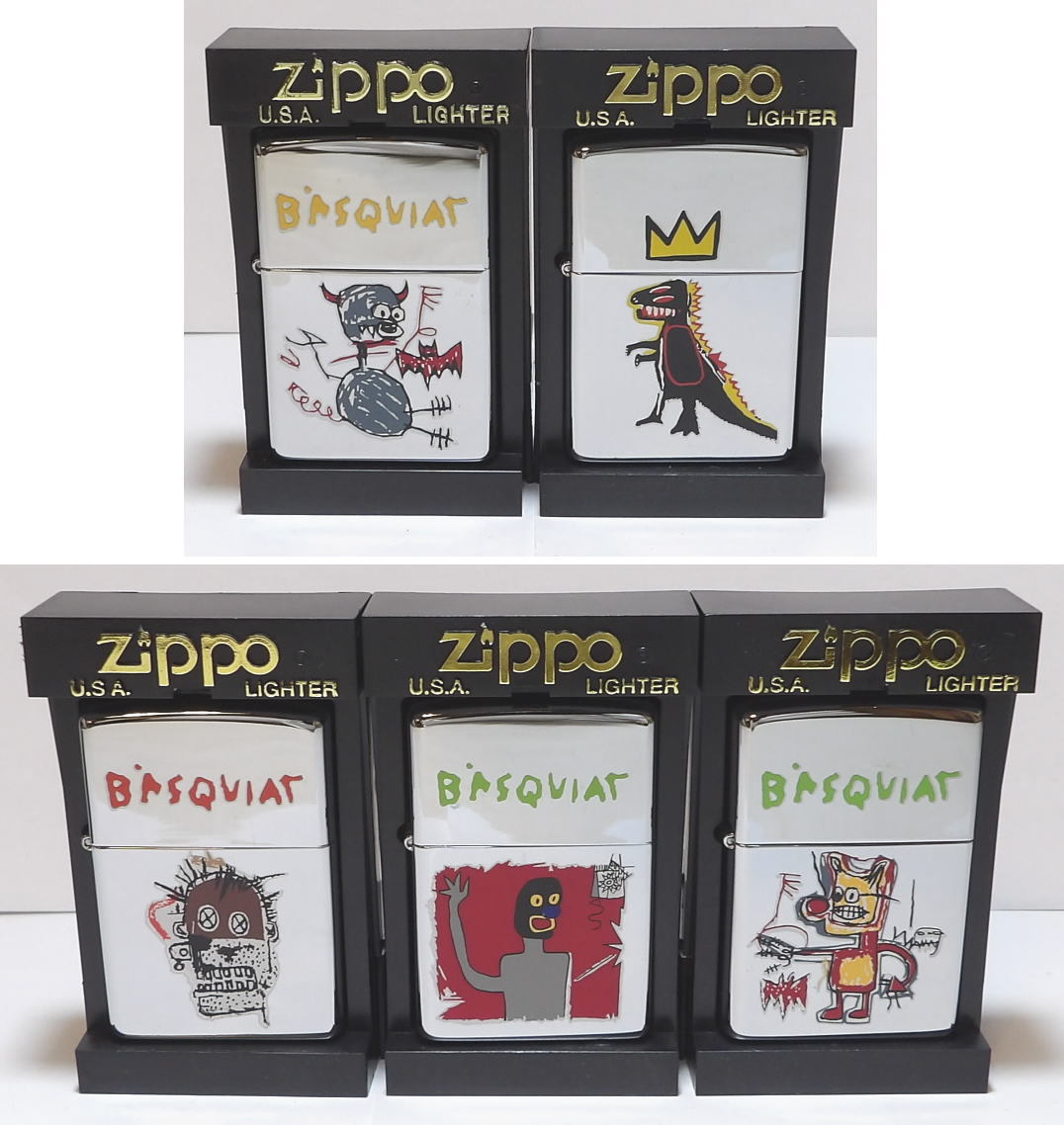 NO-197)Zippoジッポー バスキア Basquiat 五種五個 限定品 AP シリアル