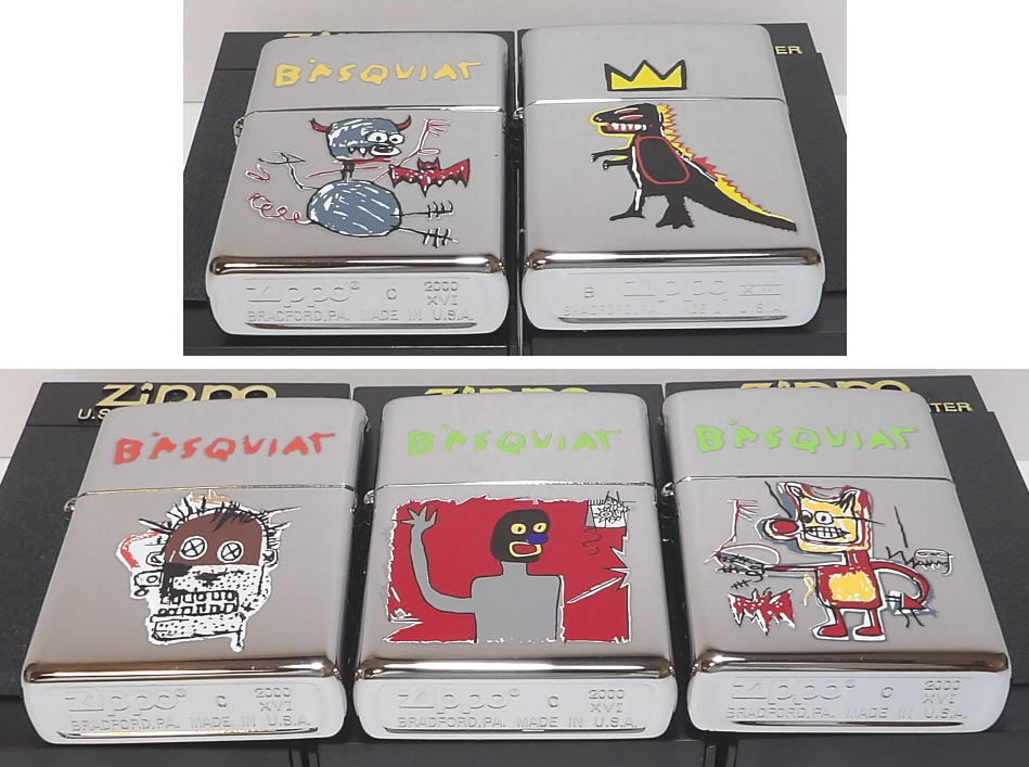 NO-197)Zippoジッポー バスキア Basquiat 五種五個 限定品 AP シリアル