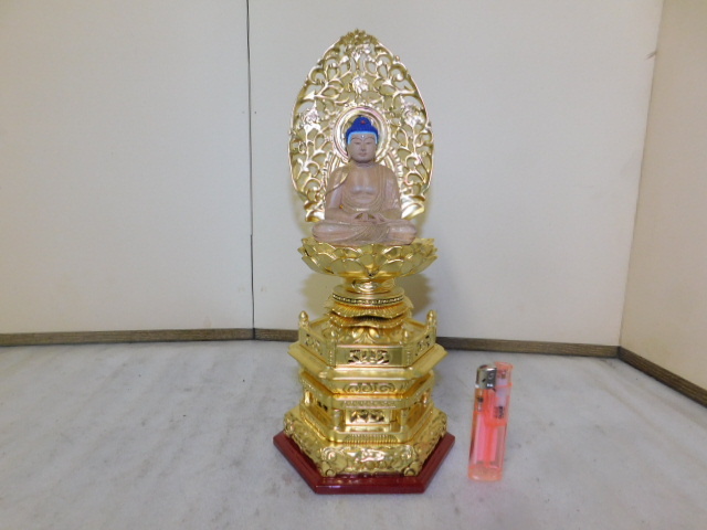 初出し屋　仏像１６　白檀彫り阿弥陀座像（菩薩、仏教美術、寺院仏具）