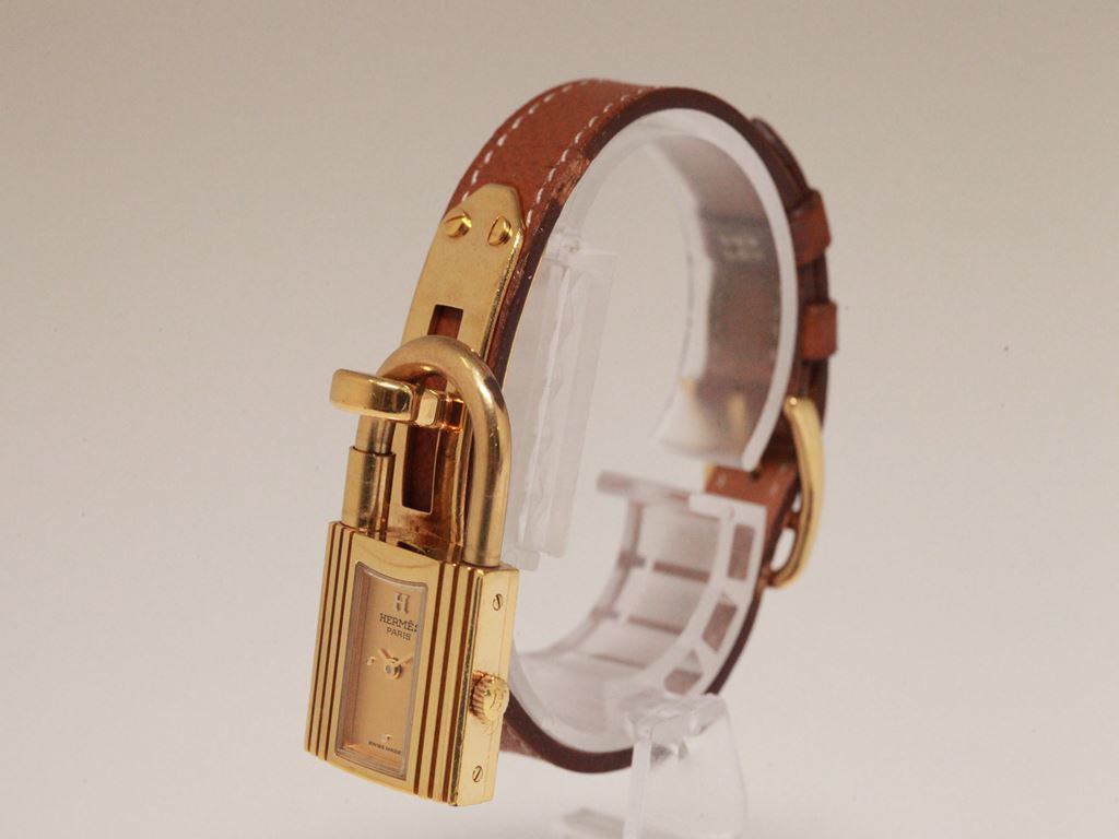 正規【HERMES/エルメス】ケリーウォッチ スイス製 ゴールド文字盤