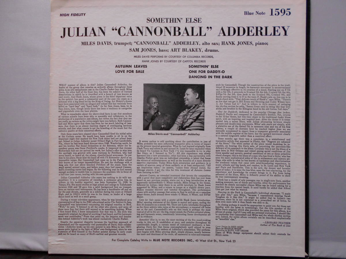 Adderley Cannonball ADDERLEY - LP CANNONBALL The ⁄ 米1958orig