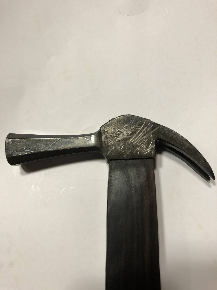 仮枠ハンマー 伊予型鉄製八角首龍虎彫り 黒檀650ミリ柄入り 【公式通販】