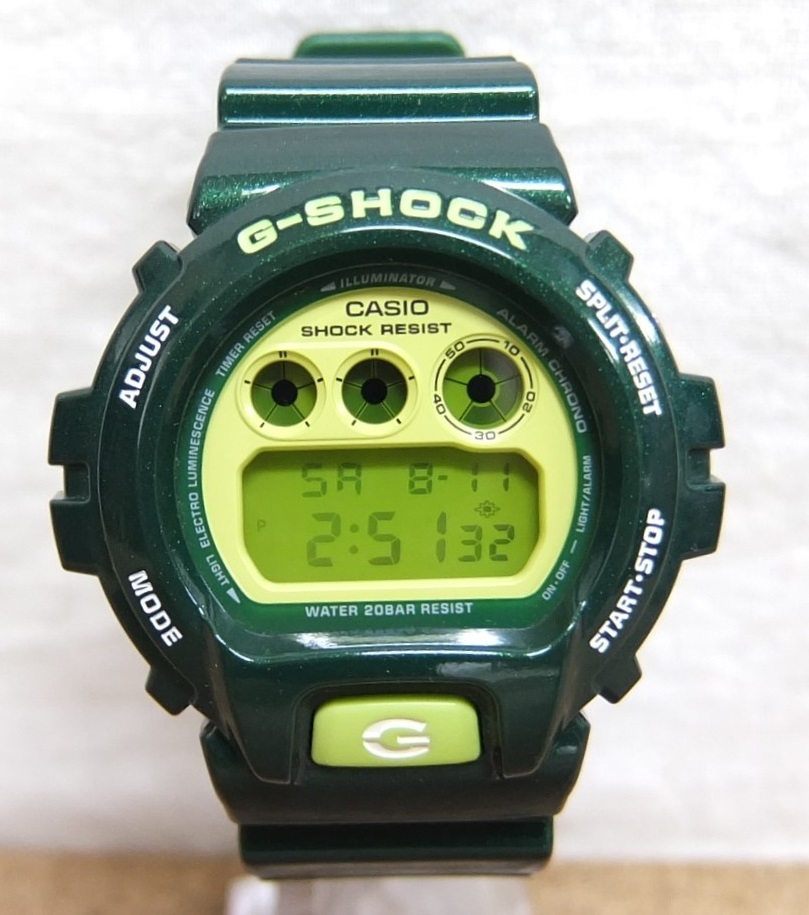 美品 CASIO G-SHOCK DW-6900CC Crazy Colors クレイジーカラーズ 緑 