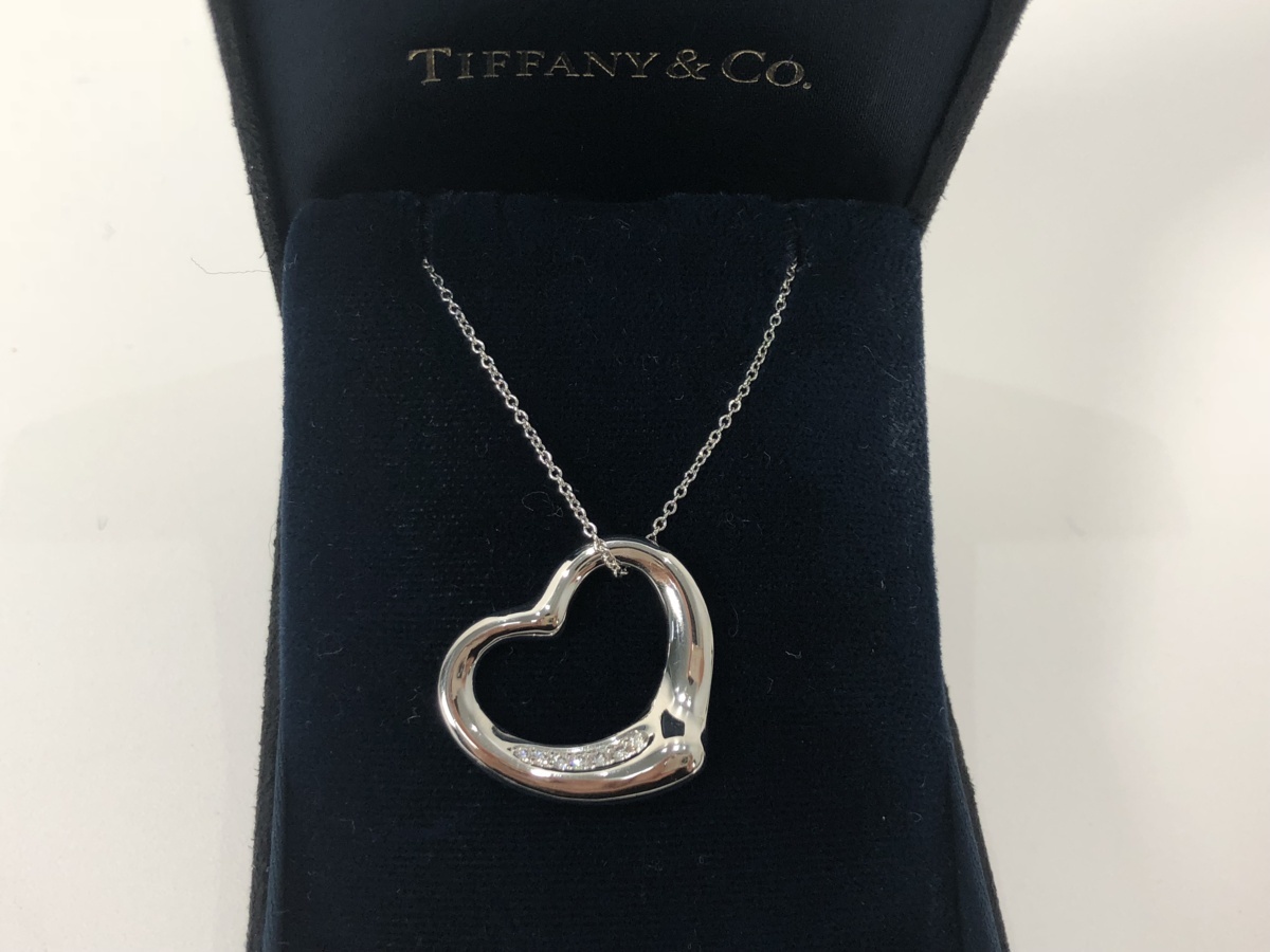 《新品仕上げ》【ティファニー/TIFFANY＆CO.】 オープンハート 7P ダイヤモンドネクッレス プラチナ950 10.6g
