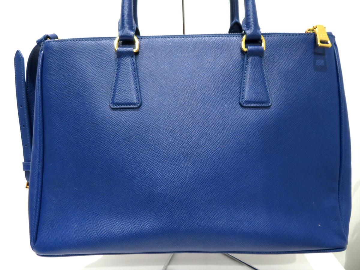 良品 プラダ 2WAY トートバッグ レザー ショルダーバッグ ブルー 