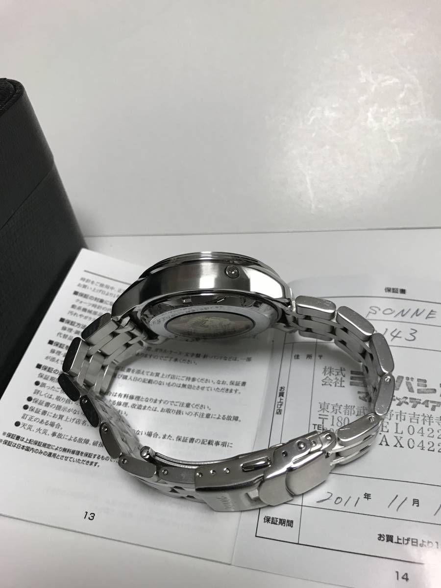SONNE ゾンネ 自動巻 シースルーバック 手巻き機能付き セミスケルトン 