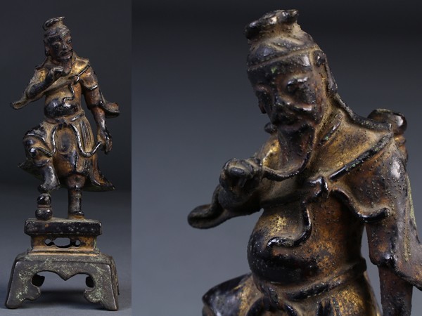 新品，新作登場】 仏教美術 銅製 銅漆金造 仏像 唐物 uh09