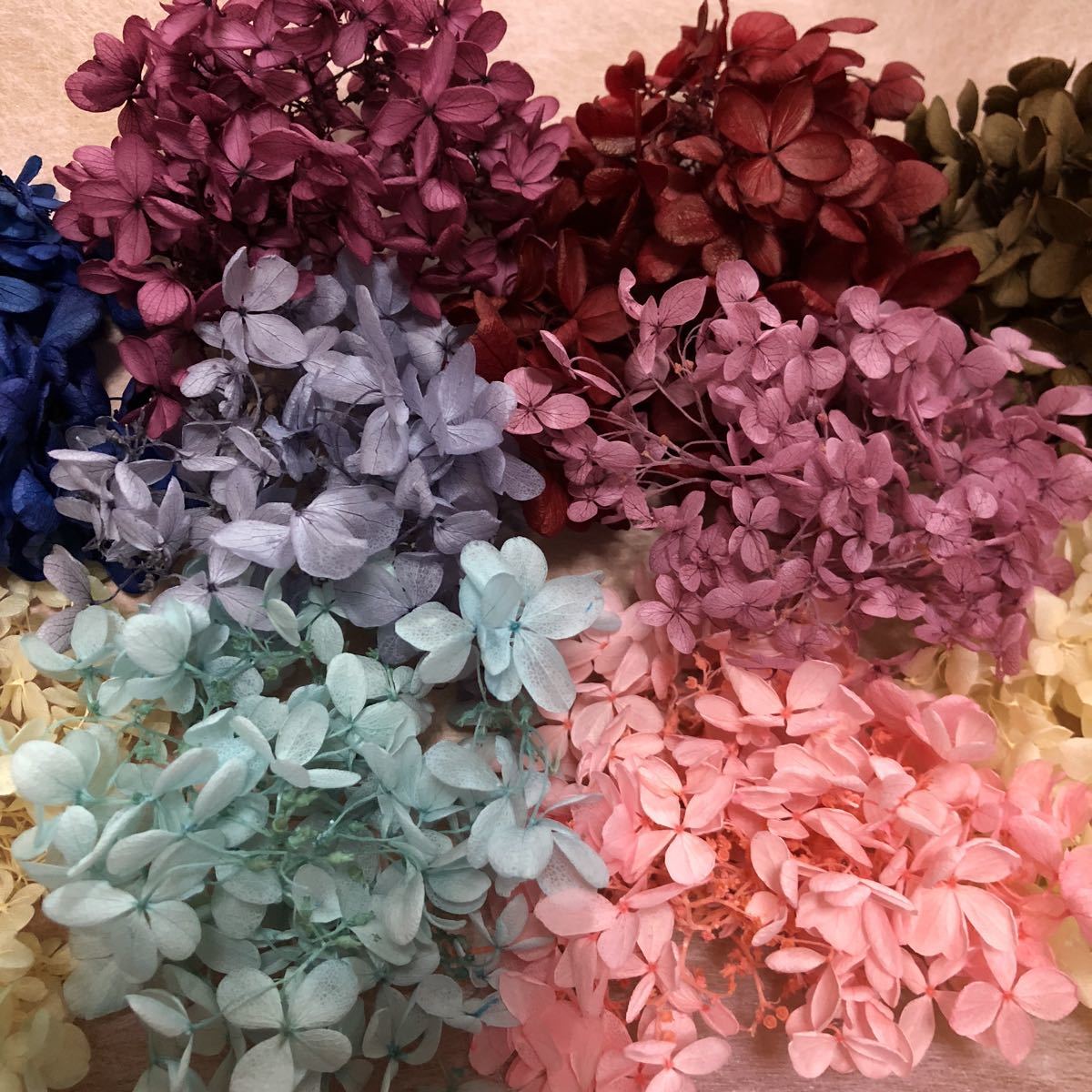 あじさいミックス色セット☆プリザーブド/ハーバリウム_3