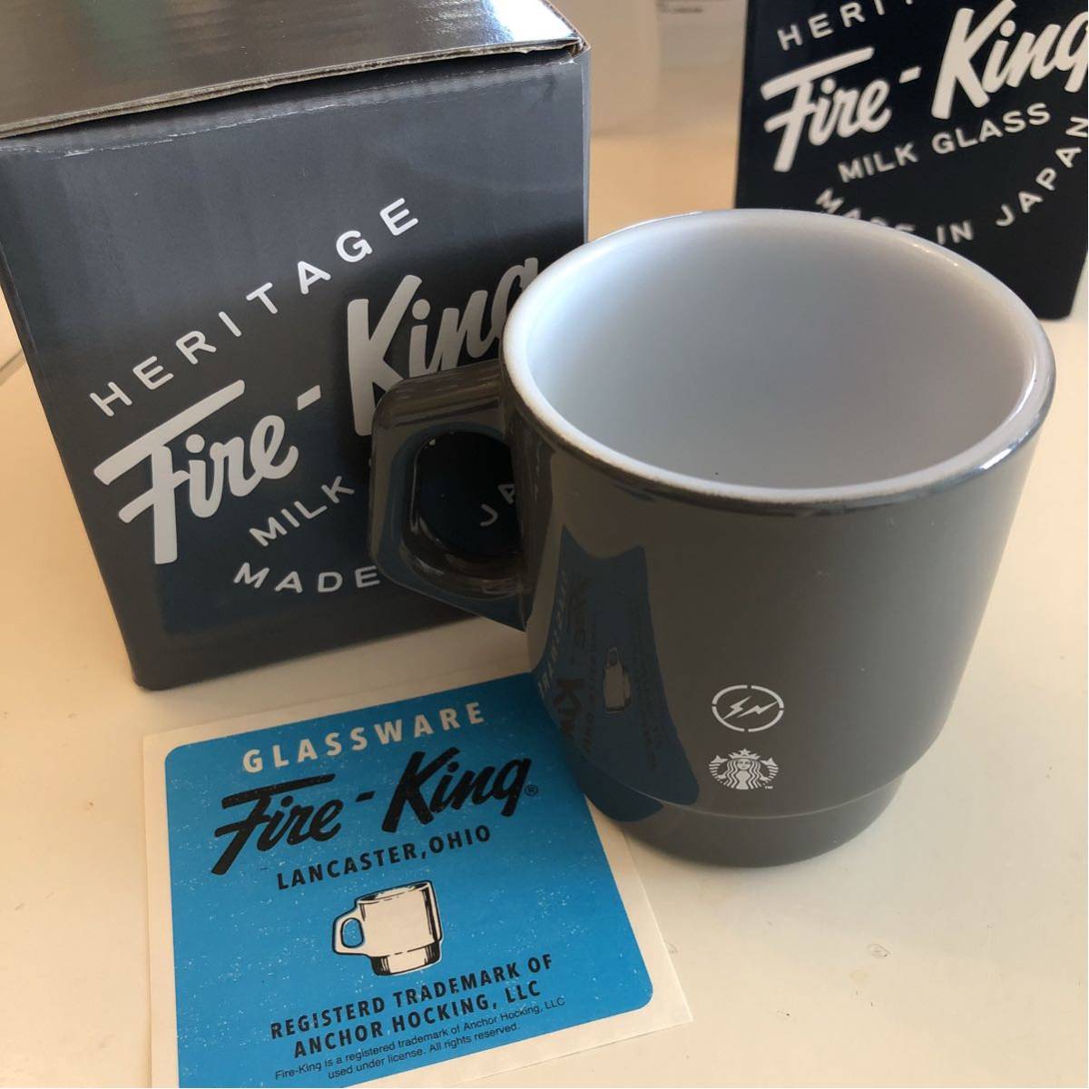 Starbucks × スタバ Fire-King Fragment fragment gray Mug Glass 