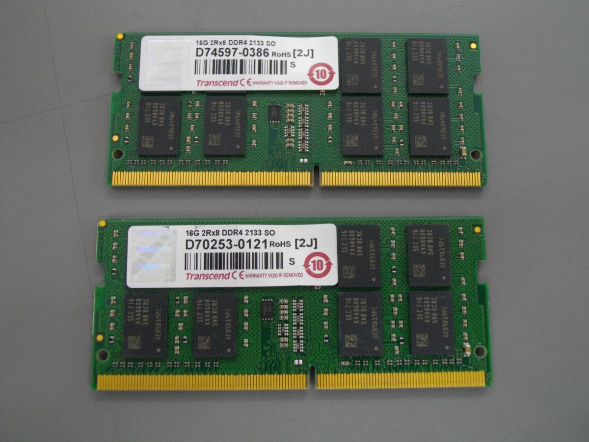 PCパーツ Transcend ddr4 2133 16GB (8GB×2枚)ノートPC用