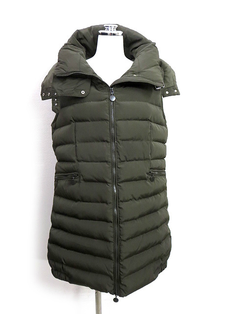 10%offクーポンダウンベスト セレクト フード付 ダウンベスト カーキ