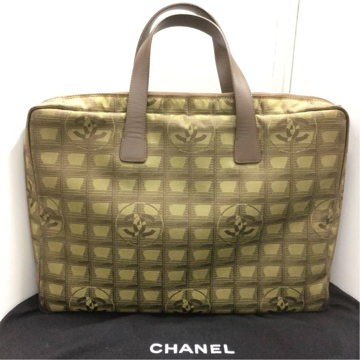 【セール，送料無料】 CHANEL シャネル ナイロン ブリーフケース カーキ ニュートラベルライン 書類カバン 正規品(ブリーフケース、書類かばん)｜売買されたオークション情報、yahooの商品情報をアーカイブ公開 - かばん、バッグ