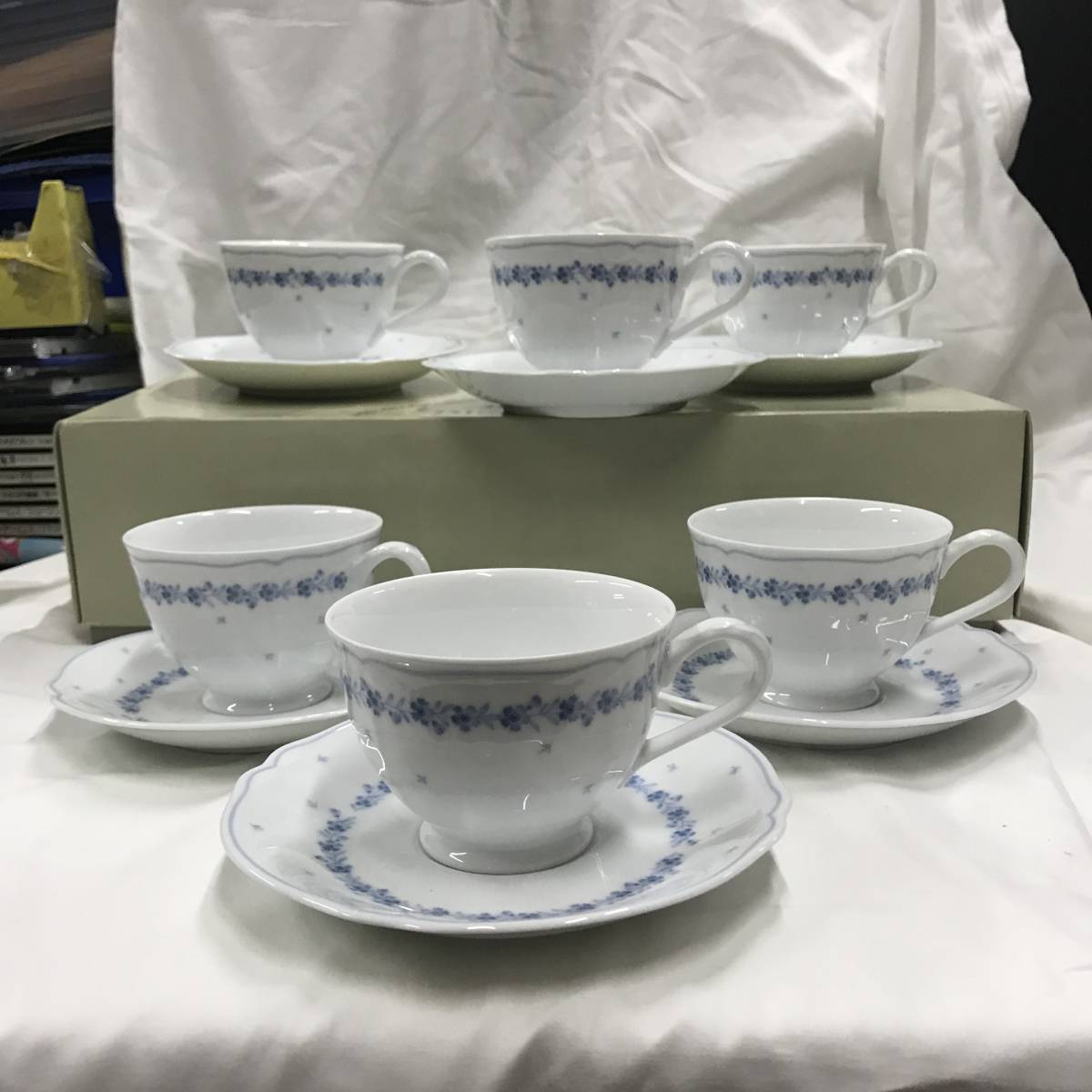 未使用保管品 ノリタケ ブルーパレス カップ＆ソーサー6客セット 