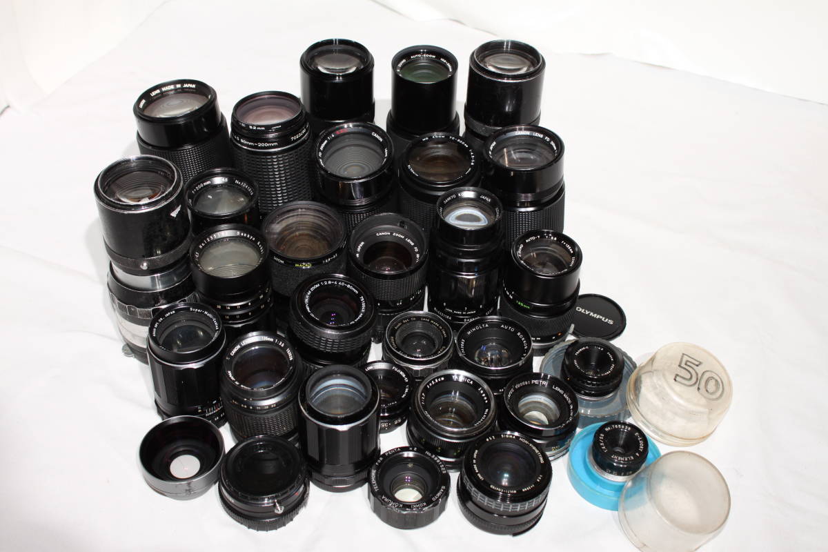#002 動作未確認 JUNK レンズ　いろいろ20個以上 部品取り　 ■Canon Sigma Minolta Olympusなど