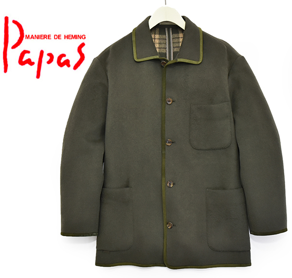 定価8万円 日本製 パパス【PAPAS】羊革使用 レザーパイピング 圧縮 