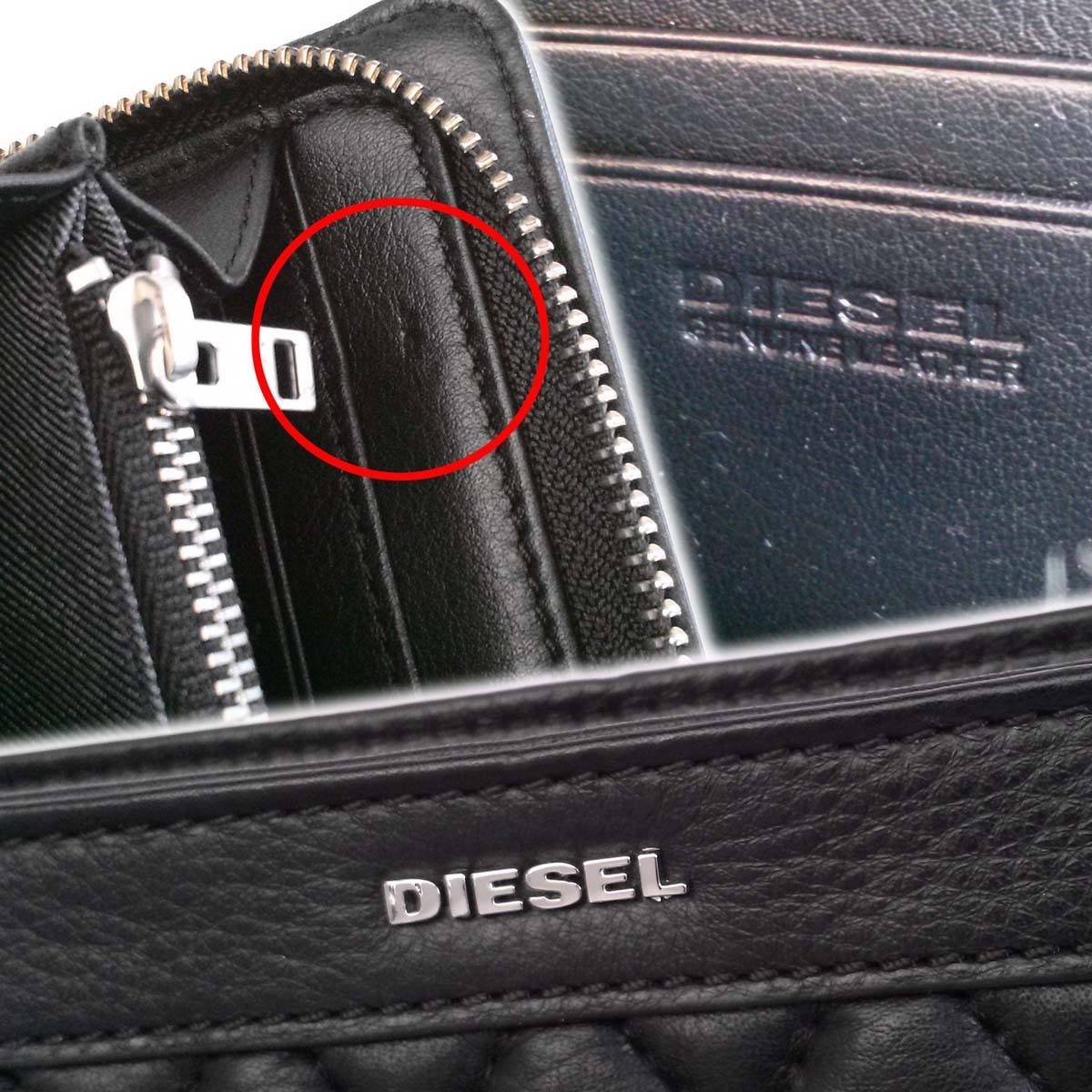新品-未使用】ディーゼル DIESEL ラウンドファスナー長財布 黒 レザー 