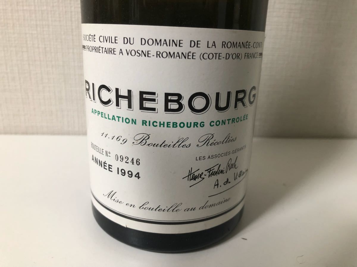 空ボトル】DRC RICHEBOURG リシュブール 1994年 ロマネコンティ