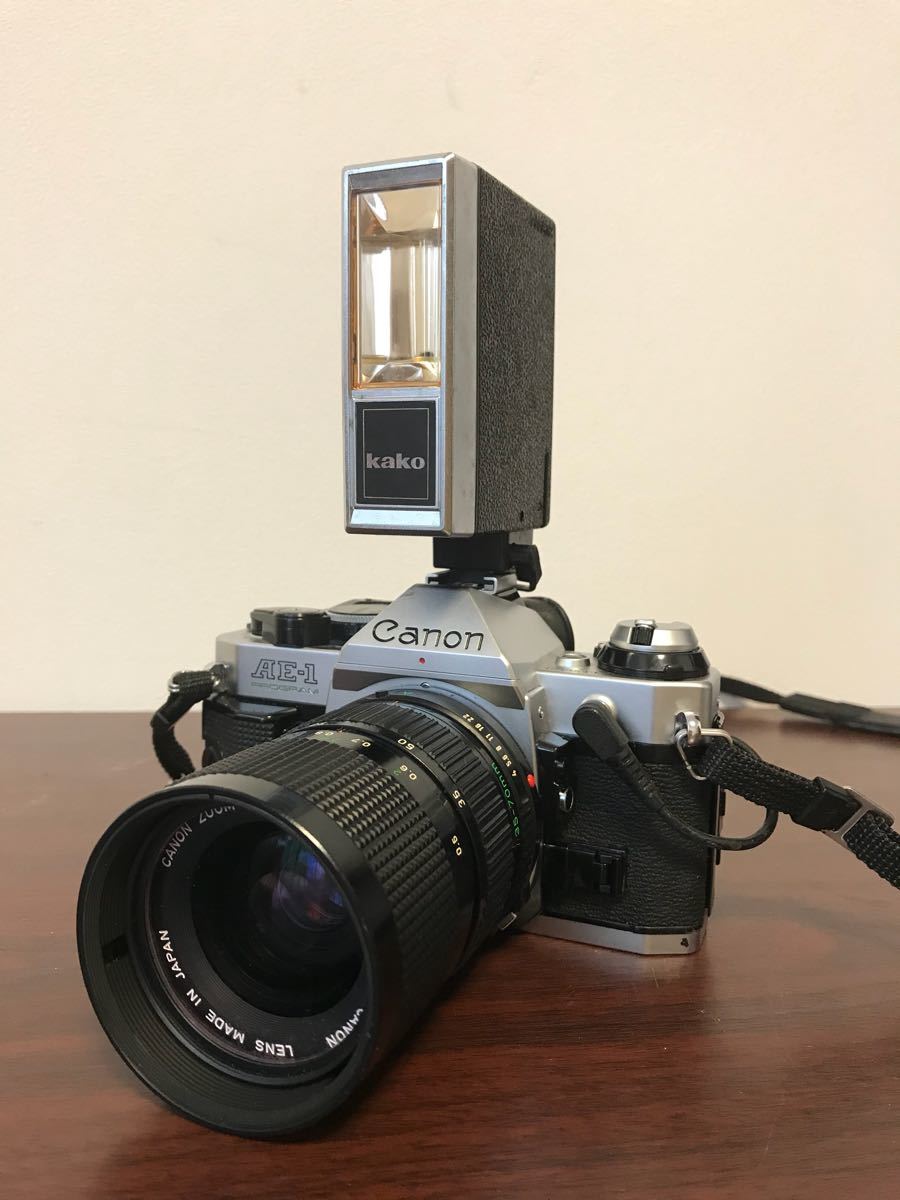 Canon AE-1 program キャノン 一眼レフカメラ フラッシュ付き Canon キャノン AE-1 Program 一眼レフカメラ ストロボ フラッシュ